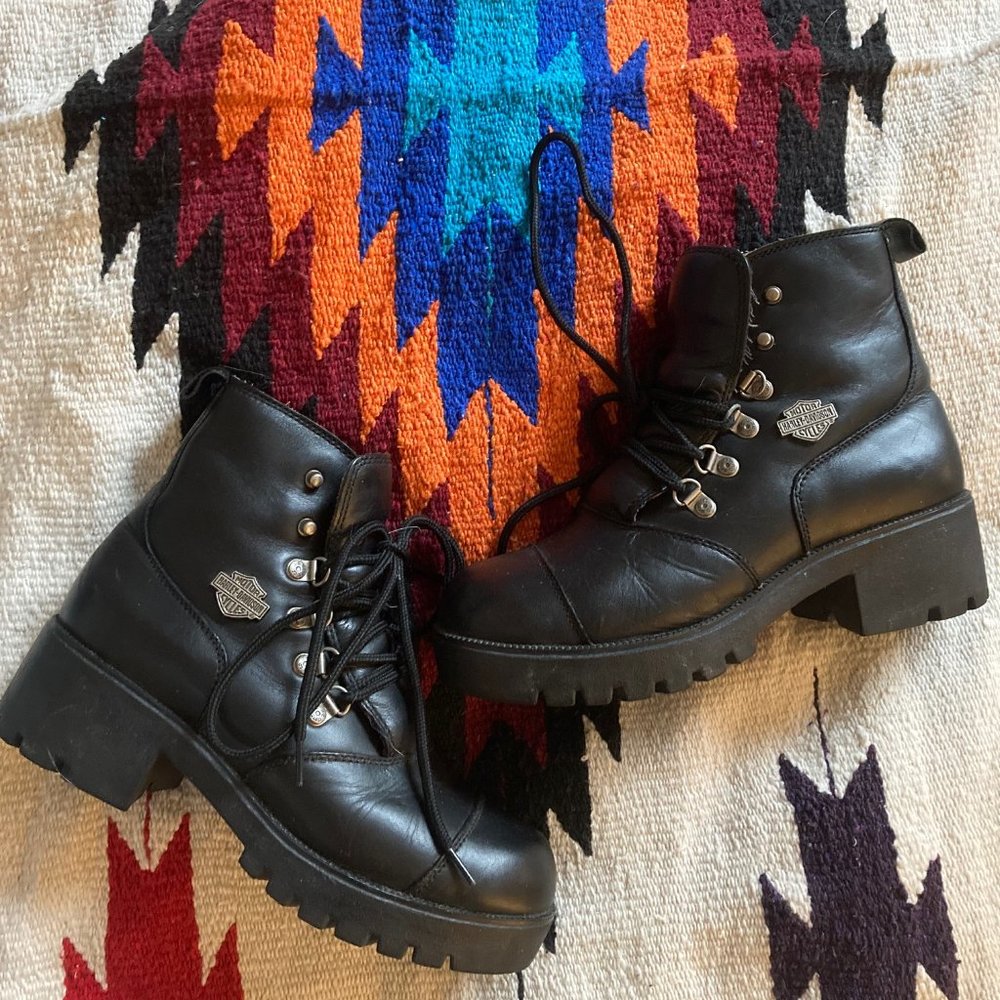 Harley-Davidson Lace-up Riding Boots Sz 71/2